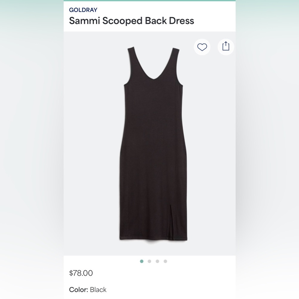 Goldray Black Scooped Back Midi Dress
